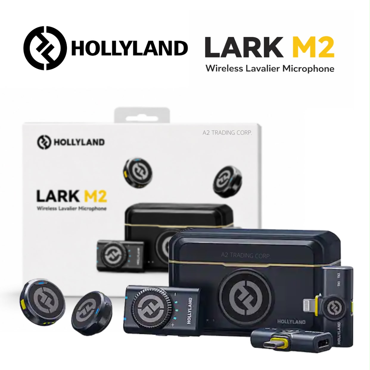 Hollyland LARK M2 DUO 2-Person 2.4GHz Wireless Combo Microphone System - Black