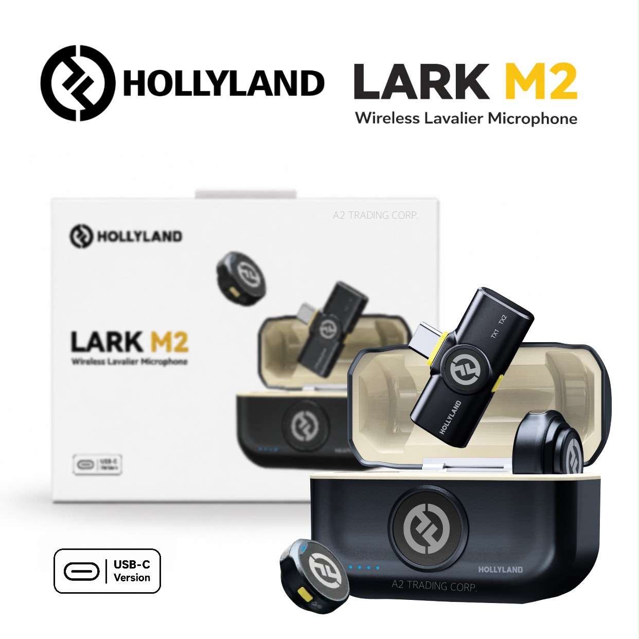 Hollyland LARK M2 DUO 2-Person 2.4GHz Wireless Microphone System with USB-C Connector - Black