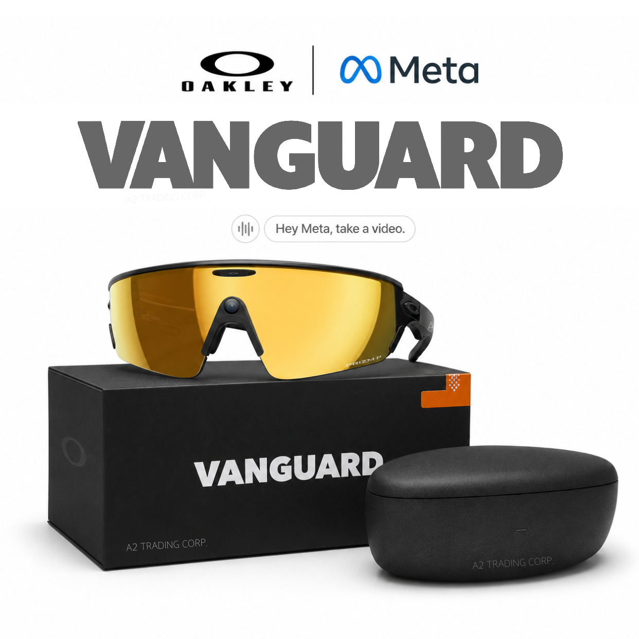 Oakley Meta Vanguard - Glasses with Meta AI, Audio, Photo, Video Compatibility - Prizm 24K Lens : Black Frame