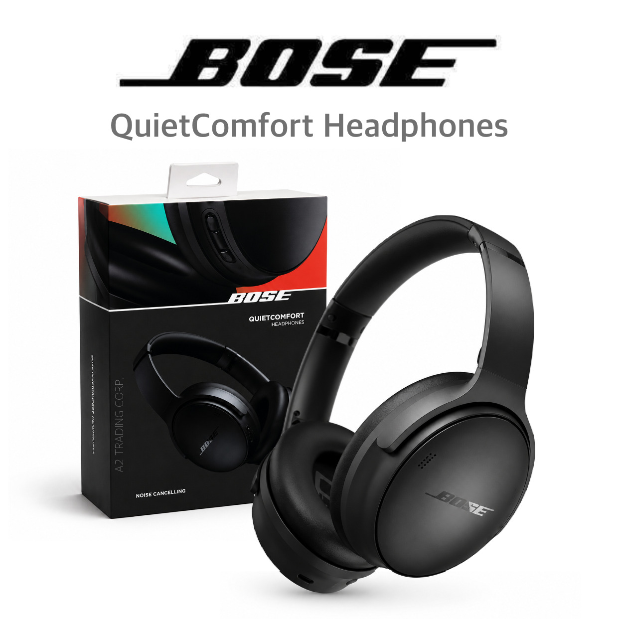 Bose QuietComfort Wireless Noise Cancelling Over-the-Ear Bluetooth Headphones - Black