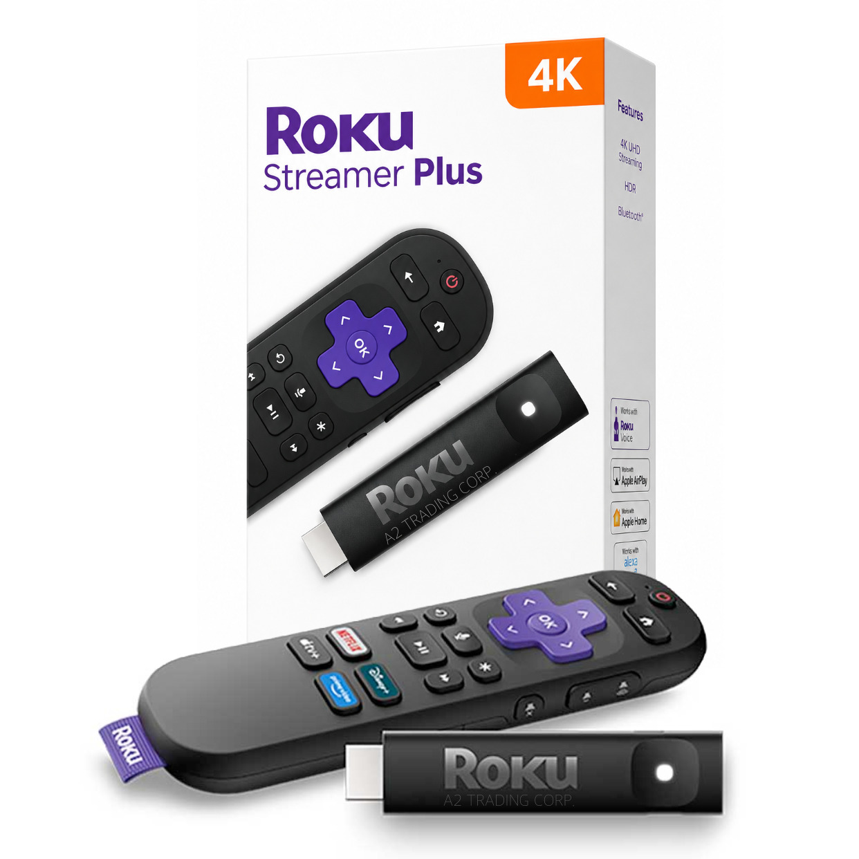 Roku Streamer Plus (2025) 4K & HDR Streaming Device with Voice Remote