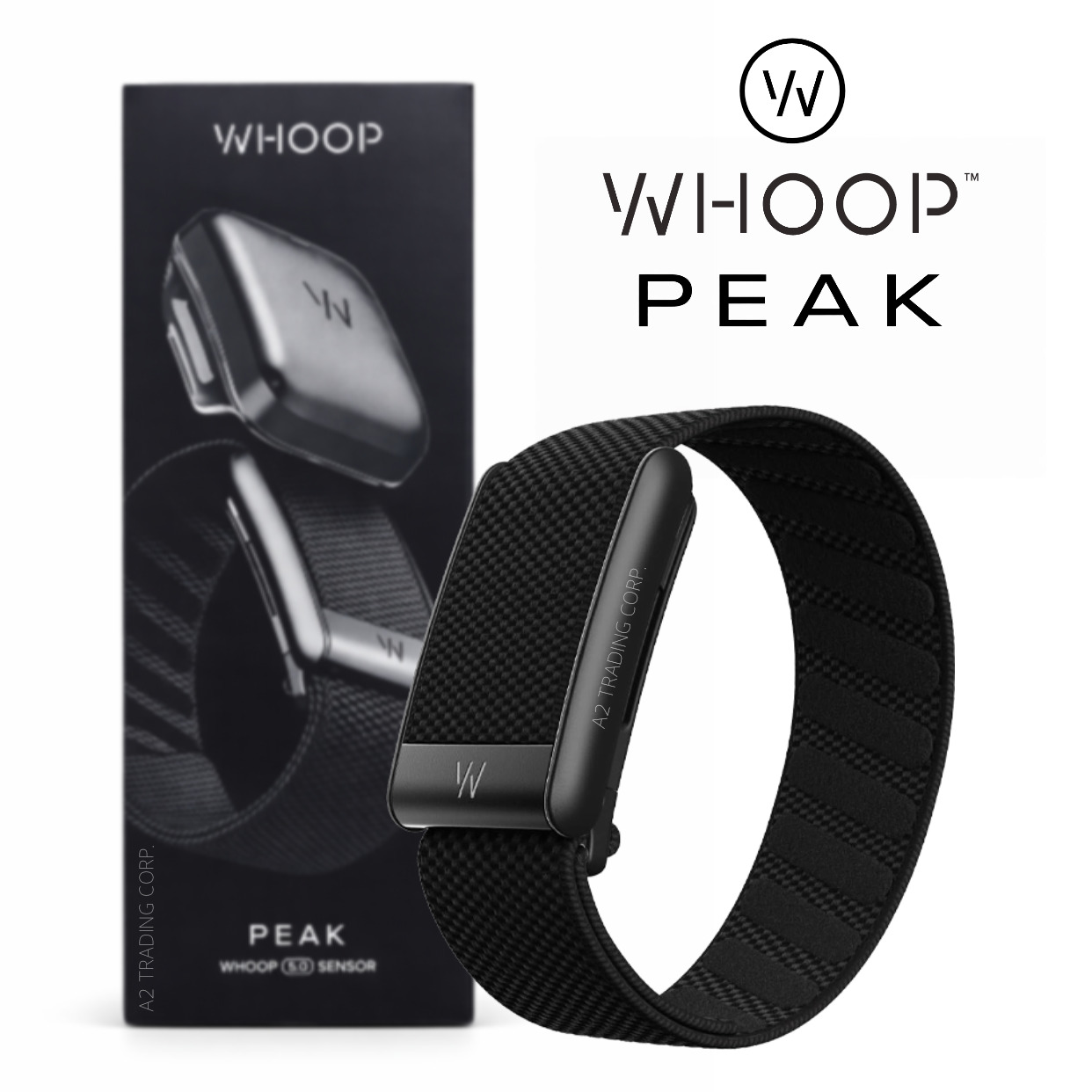 WHOOP 5.0 Peak - Health and Fitness Tracker with 12-Month Membership Subscription - Obsidian:Black